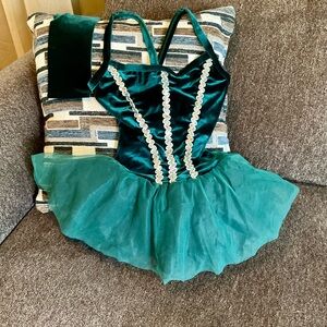 Hunter Green “Gemstones” Velvet Ballet Tutu Dress